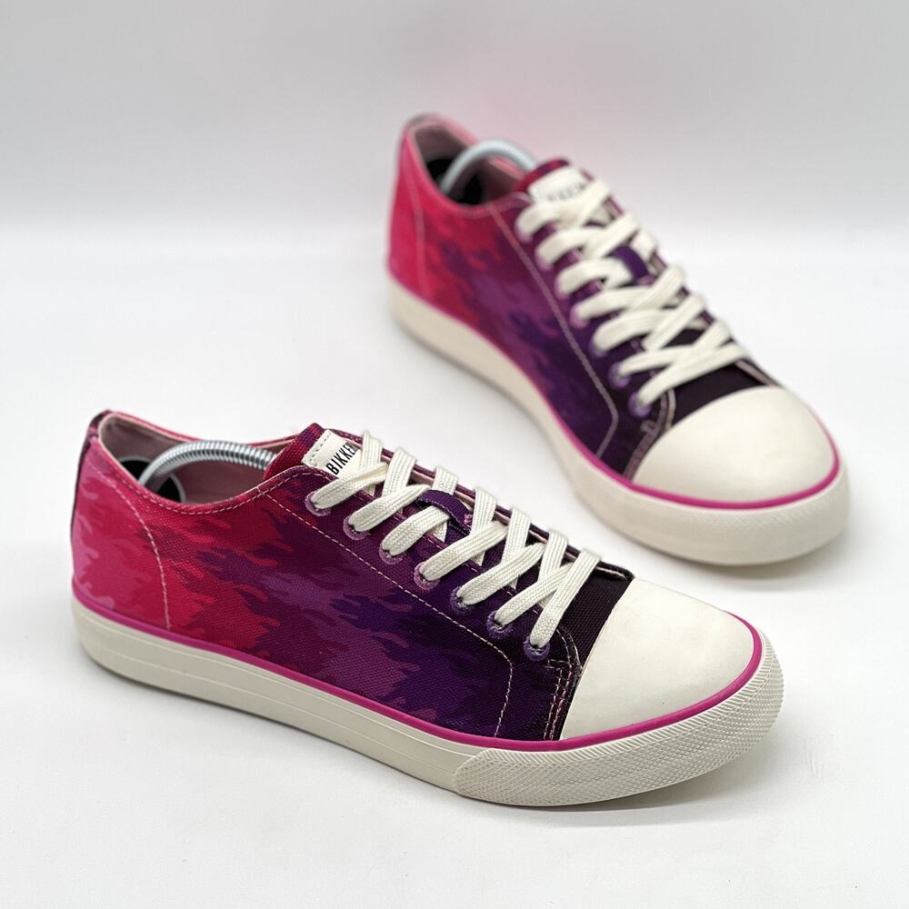 DIRK BIKKEMBERGS Shoes Mens 7 EU 40 Pink Purple Camo Low Top Canvas Sneakers